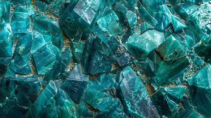 Leinwandbilder - Blue green stone background Dark turquoise toned monochrome rock texture Closeup Wide banner Colorful modern background with copy space for design : Generative AI