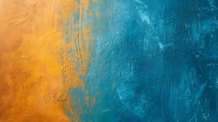 Aufkleber - Blue orange gradient background Toned rough texture Painted wall background with copy space for design : Generative AI