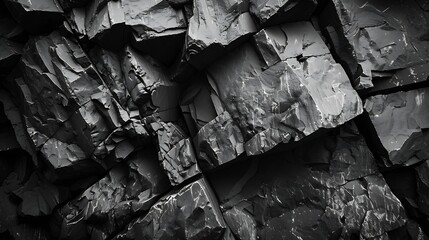 Fototapete - Black and white background Abstract grunge background Black stone background Dark gray rock texture Distrusted backdrop : Generative AI