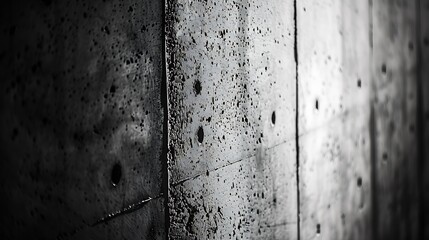 Fototapete - Black white abstract background Black stone grunge background Concrete wall texture Rough grainy concrete surface Closeup : Generative AI