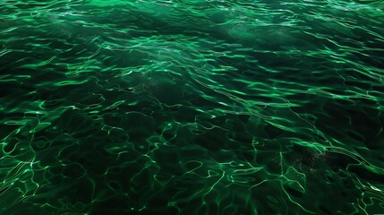 Wall Mural - Deep green water background Light ripples and waves on the water surface Beautiful green background with copy space for design Web banner : Generative AI