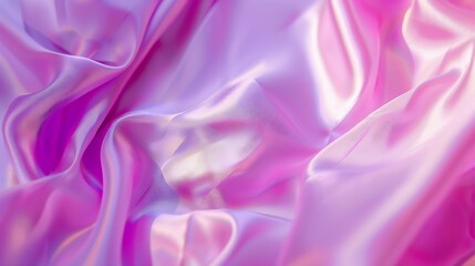 Poster - Purple pink silk satin Soft folds Fabric Bright luxury background Space design Wavy lines Banner Flat lay top view table Template Beautiful Elegant Christmas New Year Valentine romance : Generative AI
