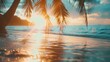 Tropical sunset on the beach Koh kood island Thailand : Generative AI