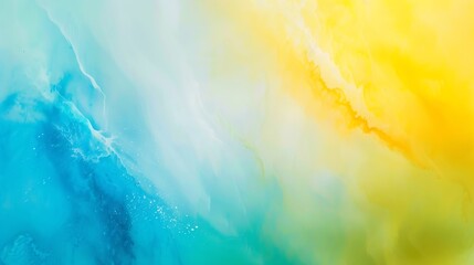 Leinwandbilder - Abstract yellow green blue watercolor Art background with copy space for design Wide banner Panoramic : Generative AI