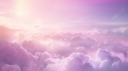 Fototapete - Purple pink sky with clouds Background with copy space for design : Generative AI