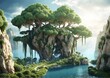 Fantasy natural environment, 3D rendering