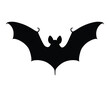 Black and white vector illustration of Aba Roundleaf Bat.