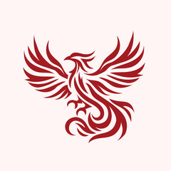 Wall Mural - Phoenix bird with wing spreading