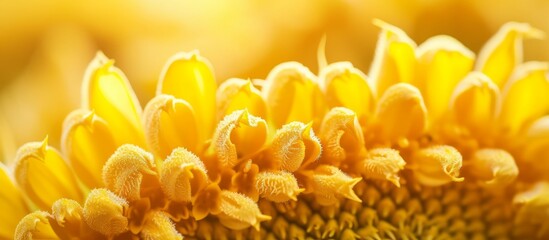 Wall Mural - Vibrant close up of a stunning yellow flower blooming in the garden