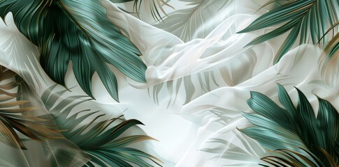 detailed view of a white and green wallpaper pattern, showing intricate details and color contrast u