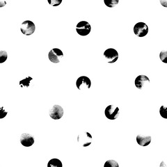 Wall Mural - vector seamless pattern with watercolor polka dots