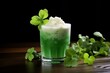 Jubilant Patricks day drink pub. Alcohol green. Generate Ai