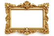 © rufous - Gold carved picture frame isolated over white with clipping path,Rococo Thai pattern frame border