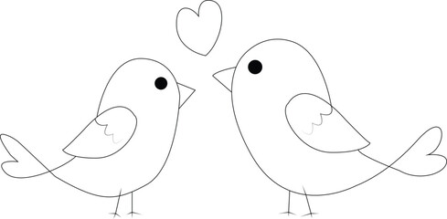 Wall Mural - Love birds for cute children