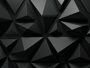 Black Abstract Triangles Background. Generative AI