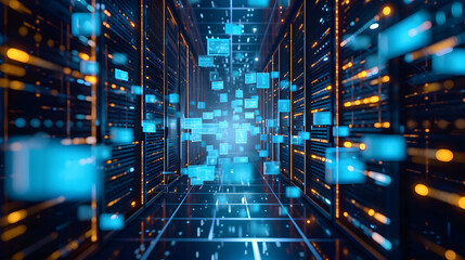 concept of personal data information and files library online and local backup and server upload, copy and sync to protect database in secure management secure connection software solution