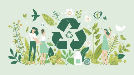 Poster - Environmental Conservation Earth Day Graphic Recycling  Trees Energy