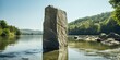 The special thing about this stone monument on the river bank is that it has comparative lines