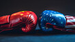 © Pure Stock - USA and China, Two boxing gloves national flag pattern