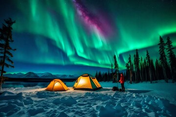 Wall Mural - tent in the night