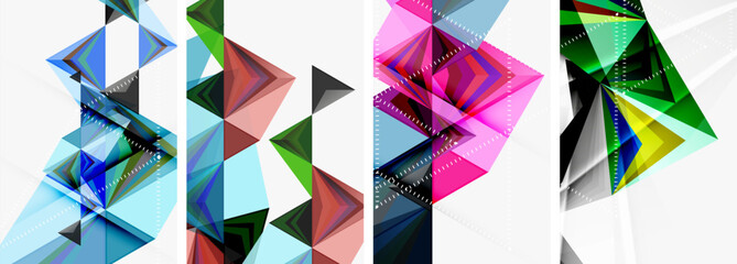 Triangle blend geometric concept poster designs for wallpaper, business card, cover, poster, banner, brochure, header, website