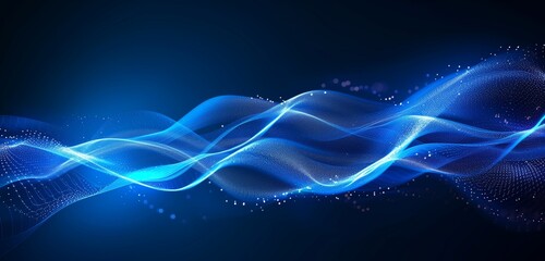 beautiful abstract  background wave technology with blue light, digital wave effect