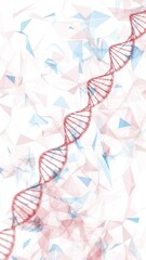 Wall Mural - red blue dna chain loop motion on white vertical animation background.