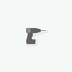 Poster - Drill icon sticker isolated on gray background