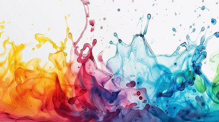 Wall Mural - watercolor art water brash waterdrop. 