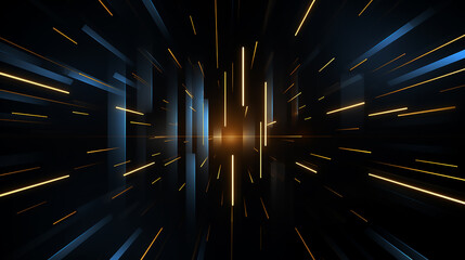 Wall Mural - modern black and light golden square overlapped pattern on background with shadow. black background.