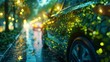 Person Driving an Eco-Friendly Car Generative AI