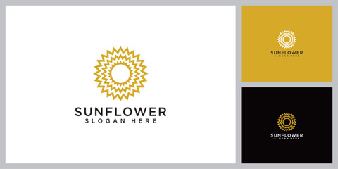 Wall Mural - sun flower logo vector design