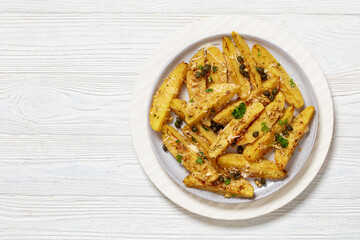 Canvas Print - greek lemon potatoes with garlic, cheese, capers