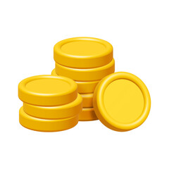 Wall Mural - 3d stack of gold coins isolated on transparent background. business and finance concept design eleme