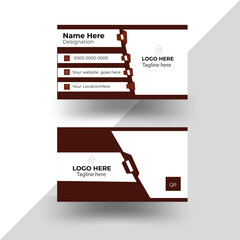 Wall Mural - This is a corporate business card modern and simple creative and clean business card design .Stylish red and white  business card design. Business card design with mock up.