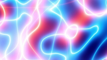 Leinwandbilder - Abstract looping 4k video. Seamless abstract blue wavy psychedelic background for loop playback. Glowing energy moving texture