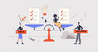 © VectorMine - Prioritization method for effective time management retro tiny person concept. Productive work with agenda and schedule priority comparison as urgent and important tasks division vector illustration.