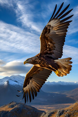  Majestic Mid-Flight Picture of an Aguila (Eagle) Soaring Above a breathtaking Landscape
