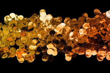 Wall Mural - Golden glitter on black