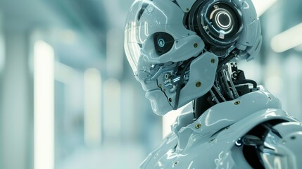 Aufkleber - Technology in medical research and development to improve patient health, such as AI robots used for diagnosis, care and treatment.