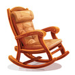 Childrens rocking chair cartoon vector illustration