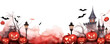 Watercolor background banner of red theme halloween festival isolated on a white background as transparent PNG