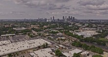 Atlanta Georgia Aerial V931 Drone Flyover West End And Adair Park Towards Castleberry Hill Capturing Freeway Traffics And Downtown Cityscape On The Skyline - Shot With Mavic 3 Pro Cine - May 2023