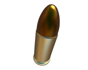 Canvas Print - Bullet isolated on background. 3d rendering - illustration