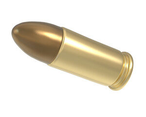 Canvas Print - Bullet isolated on background. 3d rendering - illustration