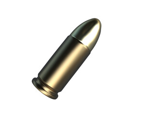 Sticker - Bullet isolated on background. 3d rendering - illustration