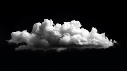 Soft and fluffy white cloud isolated on black background. Perfect for compositing into your own images.