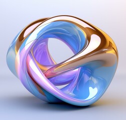 Wall Mural - A 3d rendering of a colorful, abstract object. Generative AI.