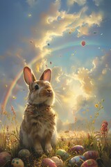 rabbit and eggs