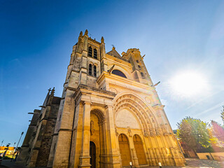 Wall Mural - Traditional Cathedral building in Montereau-Fault-Yonne, France